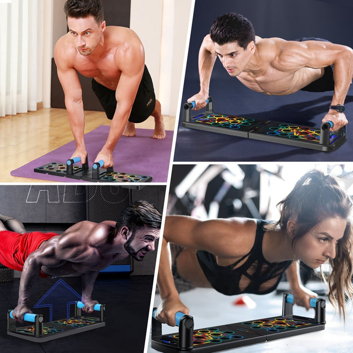 Folding 24-in-1 Push Ups Stands Portable Multi-functional Fitness Equipment for Chest Shoulder Abdomen Back Image 4
