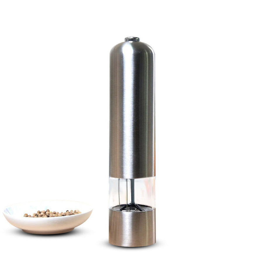 Electric Salt and Pepper Grinder Pepper Shaker Mill Kitchen Adjustable Stainless Steel Battery Image 1