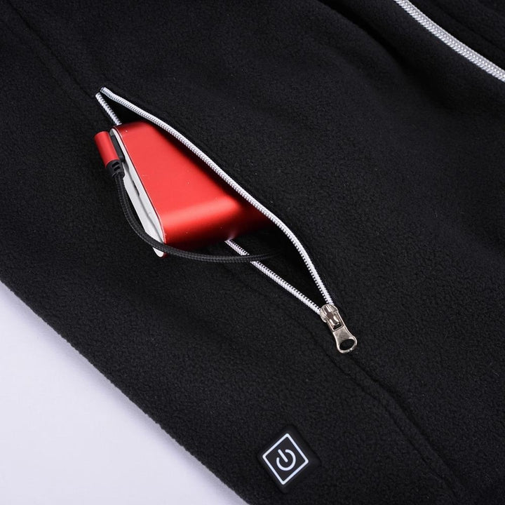 Electric USB Heated Fleece Jacket Warm Graphene Carbon Fiber Men Women Rechargeable Heating Coat Racing Image 4