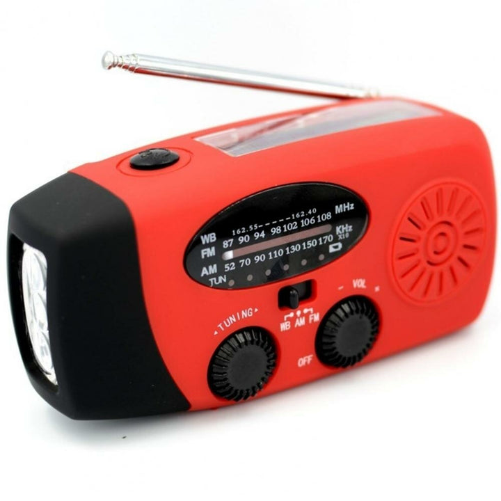 FM Radio Portable USB Travel Camping SOS Emergency Lighting Stable Solar Powered Charging With Hand Cranks Image 1