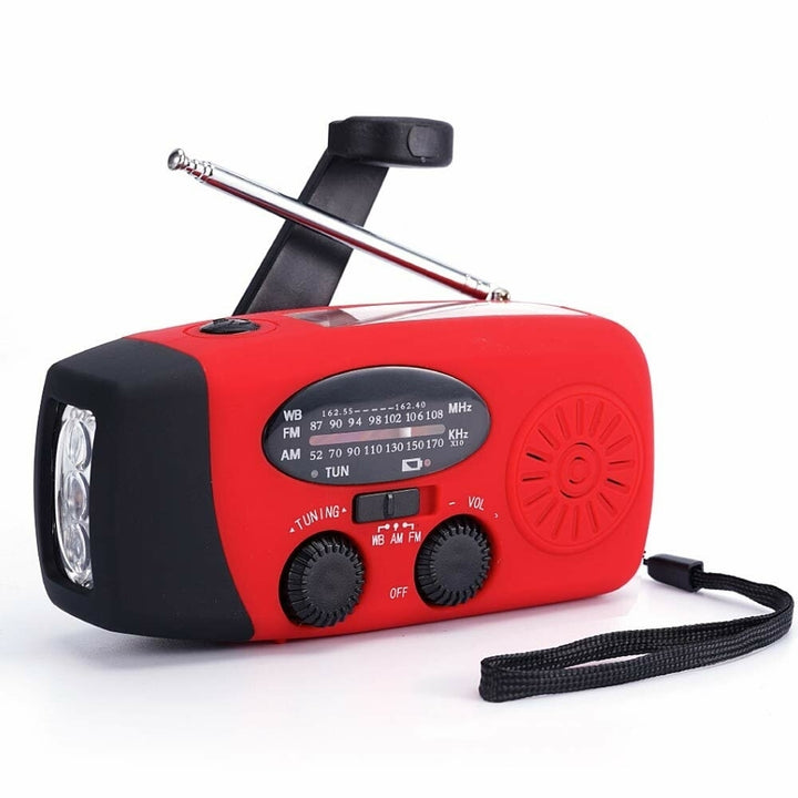 FM Radio Portable USB Travel Camping SOS Emergency Lighting Stable Solar Powered Charging With Hand Cranks Image 3