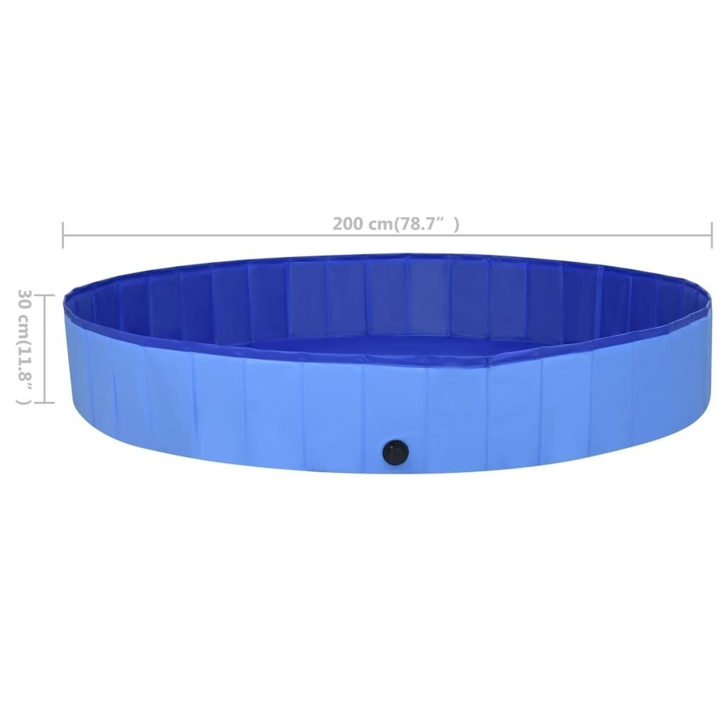 Foldable Dog Swimming Pool Blue 200x30 cm PVC Puppy Bath Collapsible Bathing for Cats Playing Kids Bathtub Pet Supplies Image 8