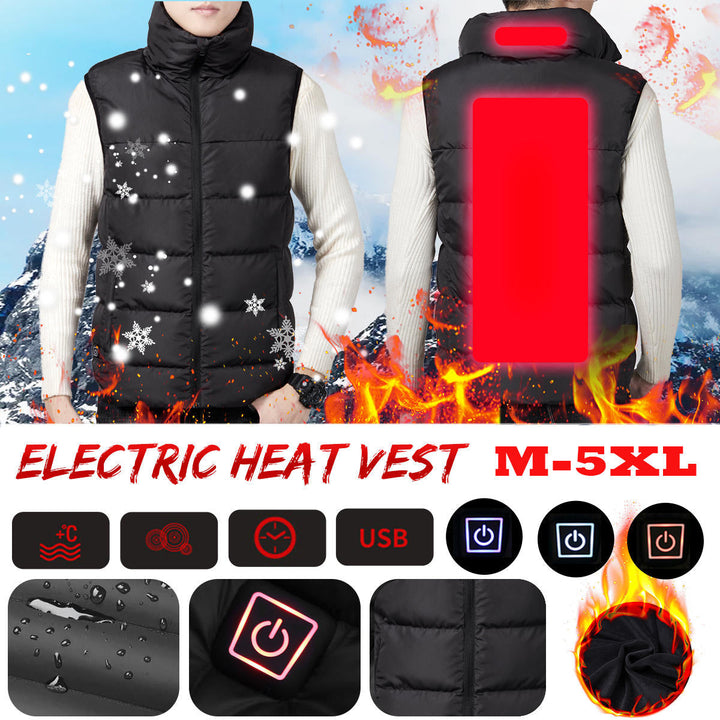 Electric Vest Heated Cloth Jacket USB Warm Up Heating Pad Body Winter Warmer Men Image 7