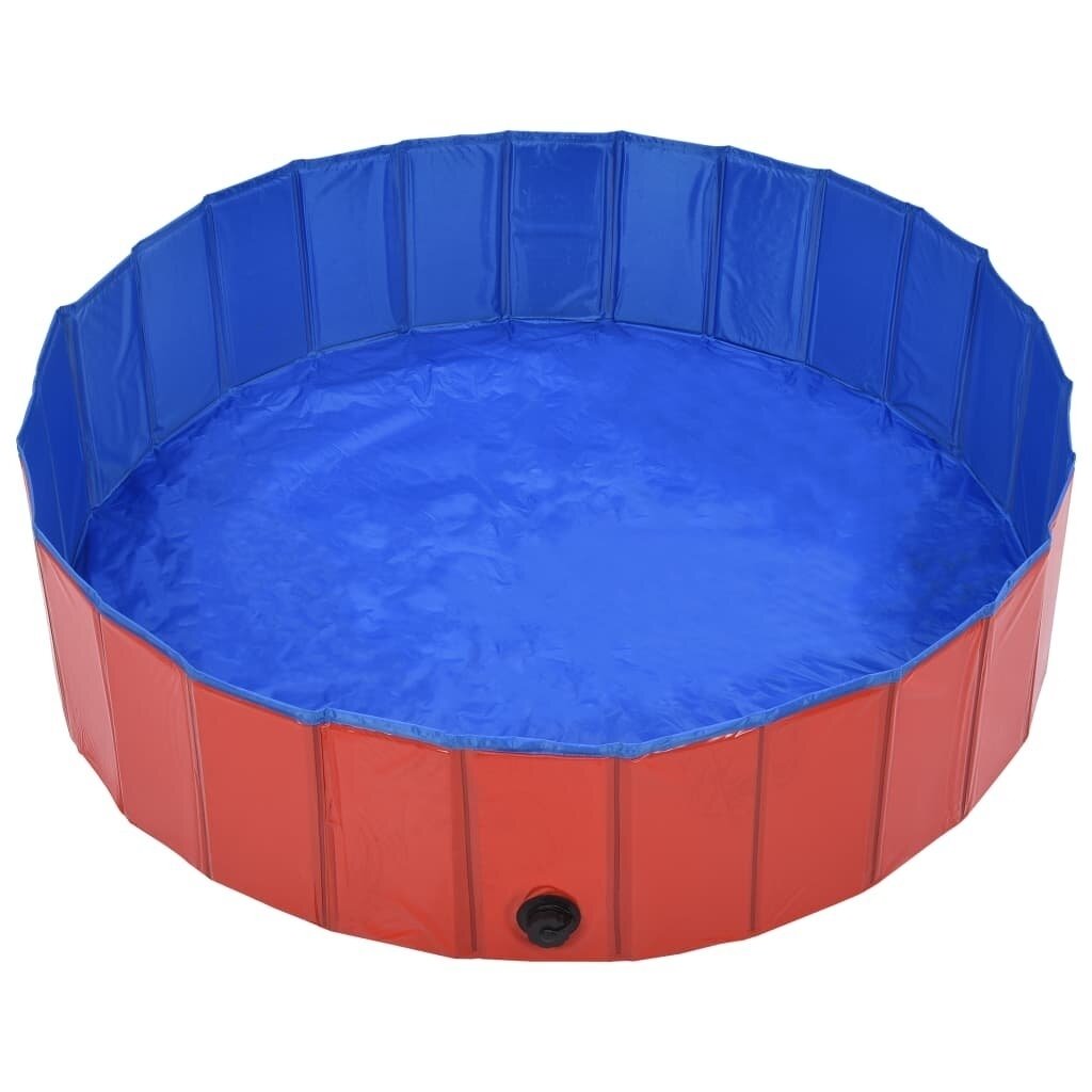 Foldable Dog Swimming Pool Red 120x30 cm PVC Puppy Bath Collapsible Bathing for Cats Playing Kids Bathtub Pet Supplies Image 4