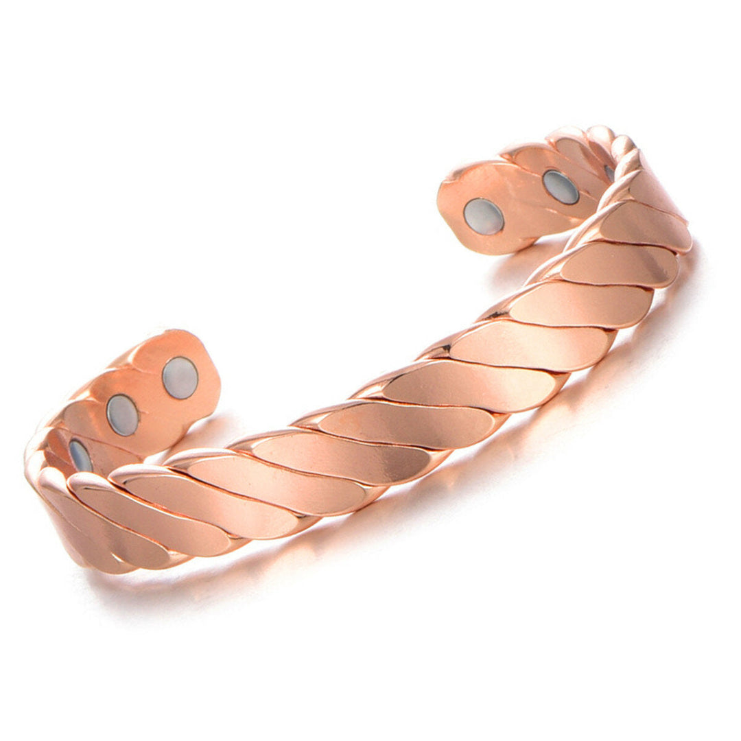 Fashion Rose Gold Magnetic Bracelet Neodymium Magnet Therapy Pain Relief Health Care Copper Bangle Image 4