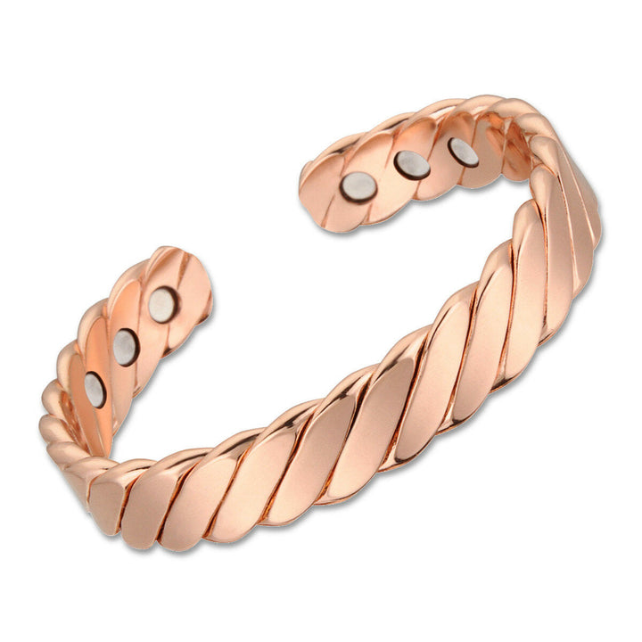 Fashion Rose Gold Magnetic Bracelet Neodymium Magnet Therapy Pain Relief Health Care Copper Bangle Image 4
