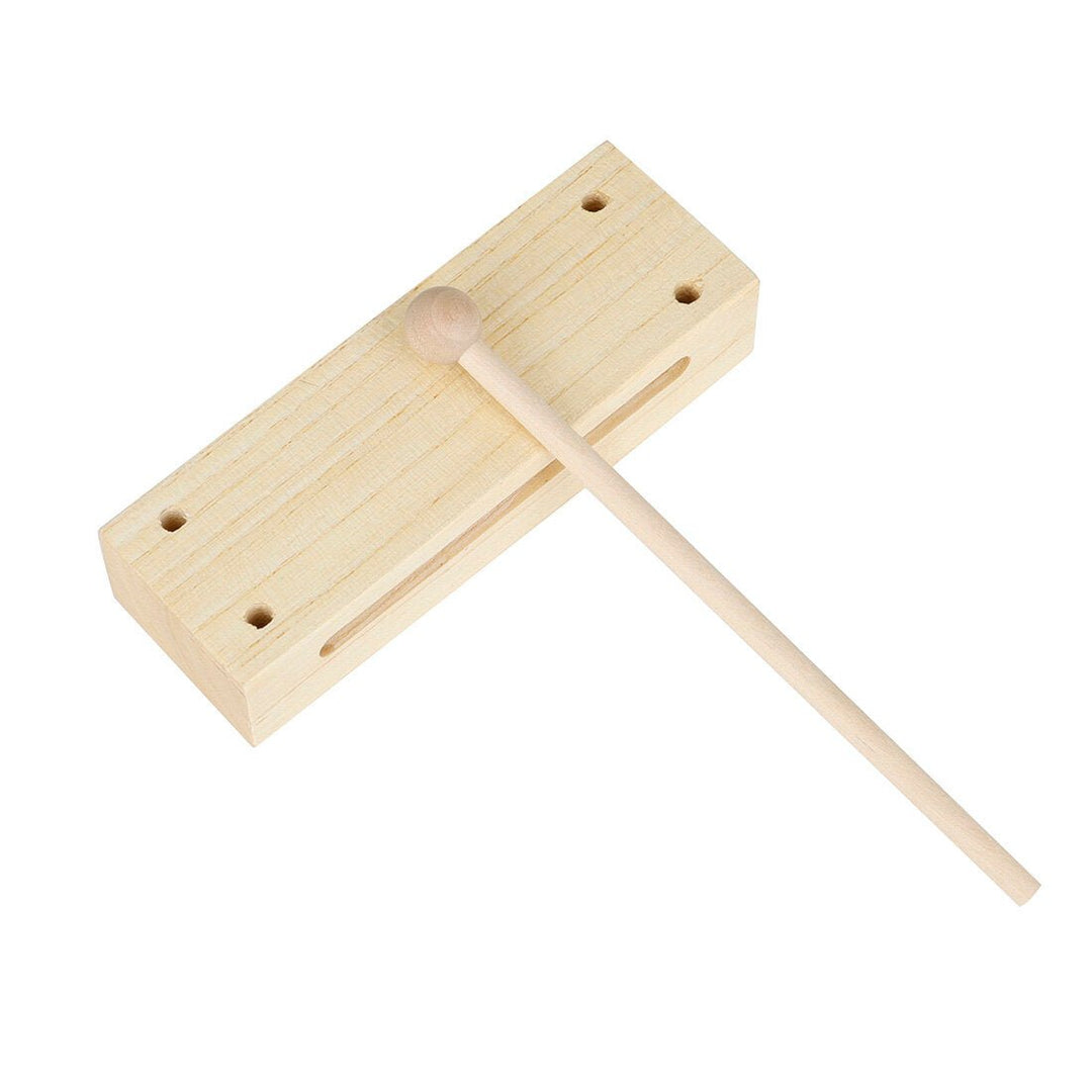 Flanger Toddler Musical Instruments Wooden High-quality Percussion Instrument with Children Mallet Square Two-tone Image 1