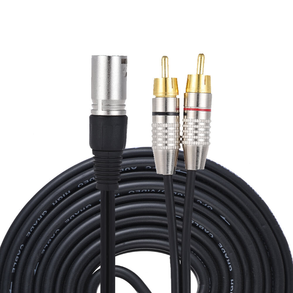 Female to 2 RCA Male Audio Microphone Cable Audio Stereo Mic Cable Speaker Amplifier Mixer Line Image 1