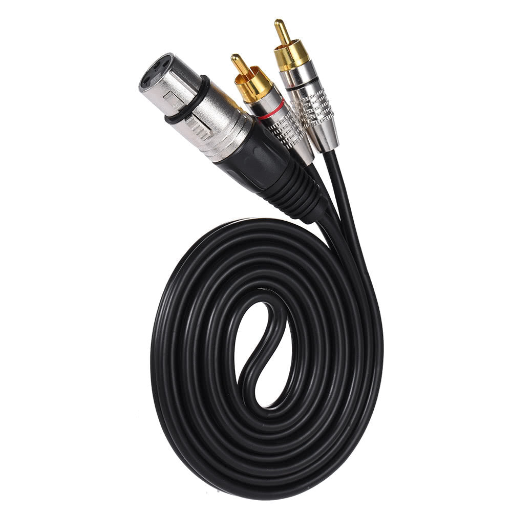 Female to 2 RCA Male Audio Microphone Cable Audio Stereo Mic Cable Speaker Amplifier Mixer Line Image 2