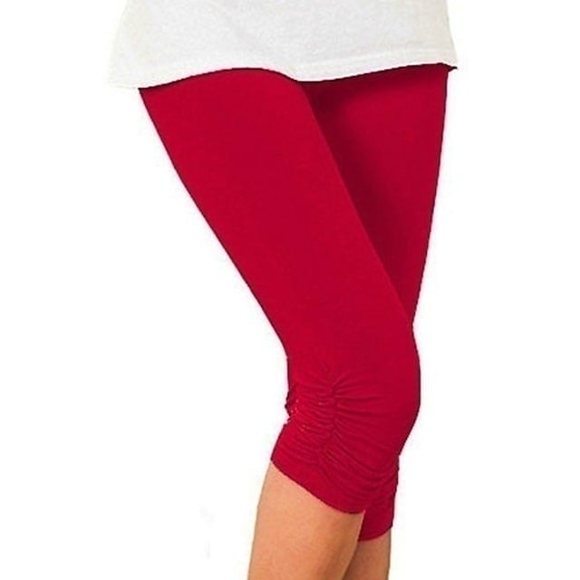 Fashion Calf-Length Stretchy Tummy Control Butt Womens Capri Pants Image 8