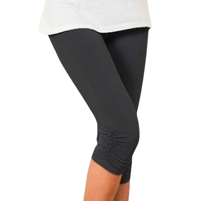 Fashion Calf-Length Stretchy Tummy Control Butt Womens Capri Pants Image 12
