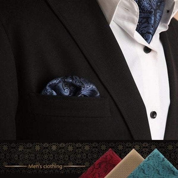 Fashion Handkerchief for Men Suit Western Style Dot Men Paisley Pocket Square Tie Handkerchiefs Image 12