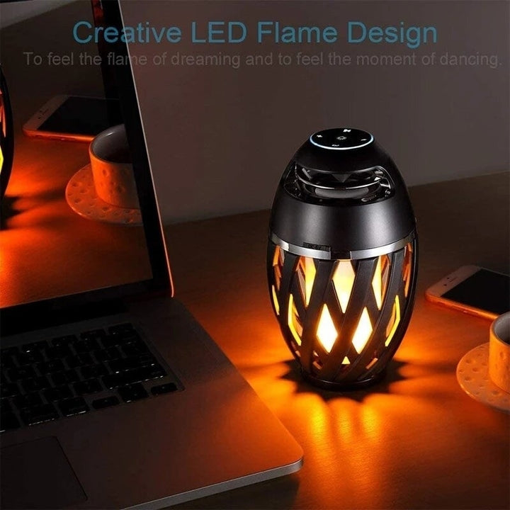 Flame bluetooth Speakers Torch Atmosphere Speaker Wireless Portable Outdoor Speaker with LED Flickers Lights Image 3