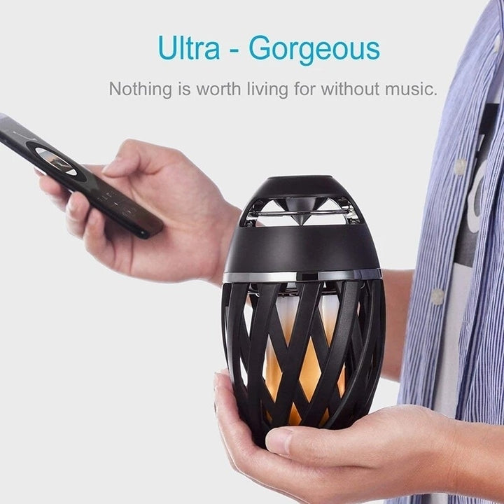 Flame bluetooth Speakers Torch Atmosphere Speaker Wireless Portable Outdoor Speaker with LED Flickers Lights Image 6