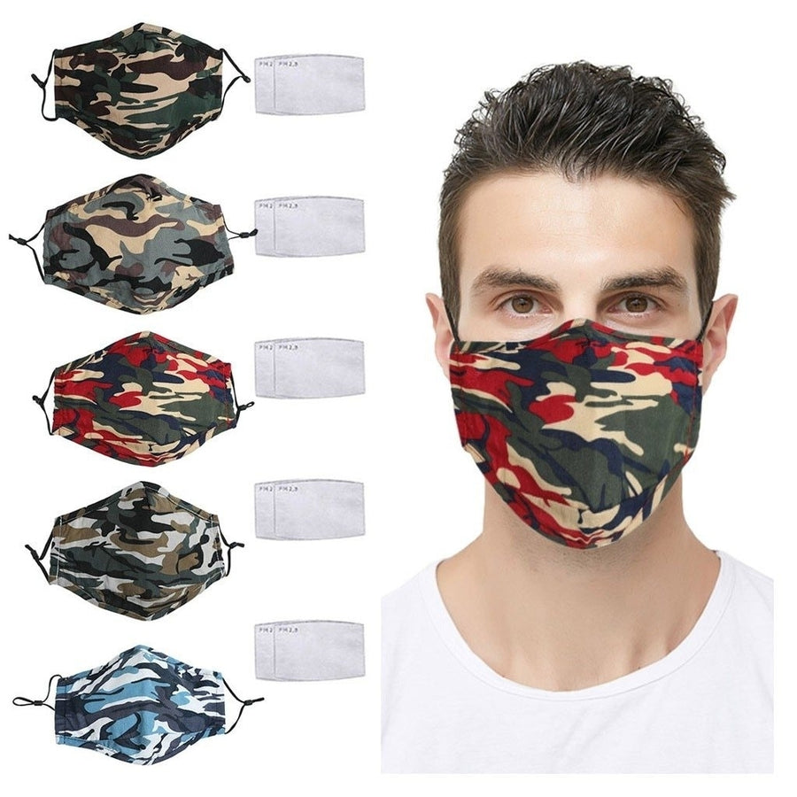 Face Mask Reusable Washable Breathable Dust Mouth Cover Camouflage Image 1