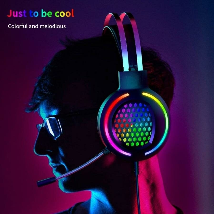Gaming Headset 7.1 Surround Sound USB 3.5mm Wired RGB Light Gaming Headphones With Microphone For Tablet PC for PS4 Image 2