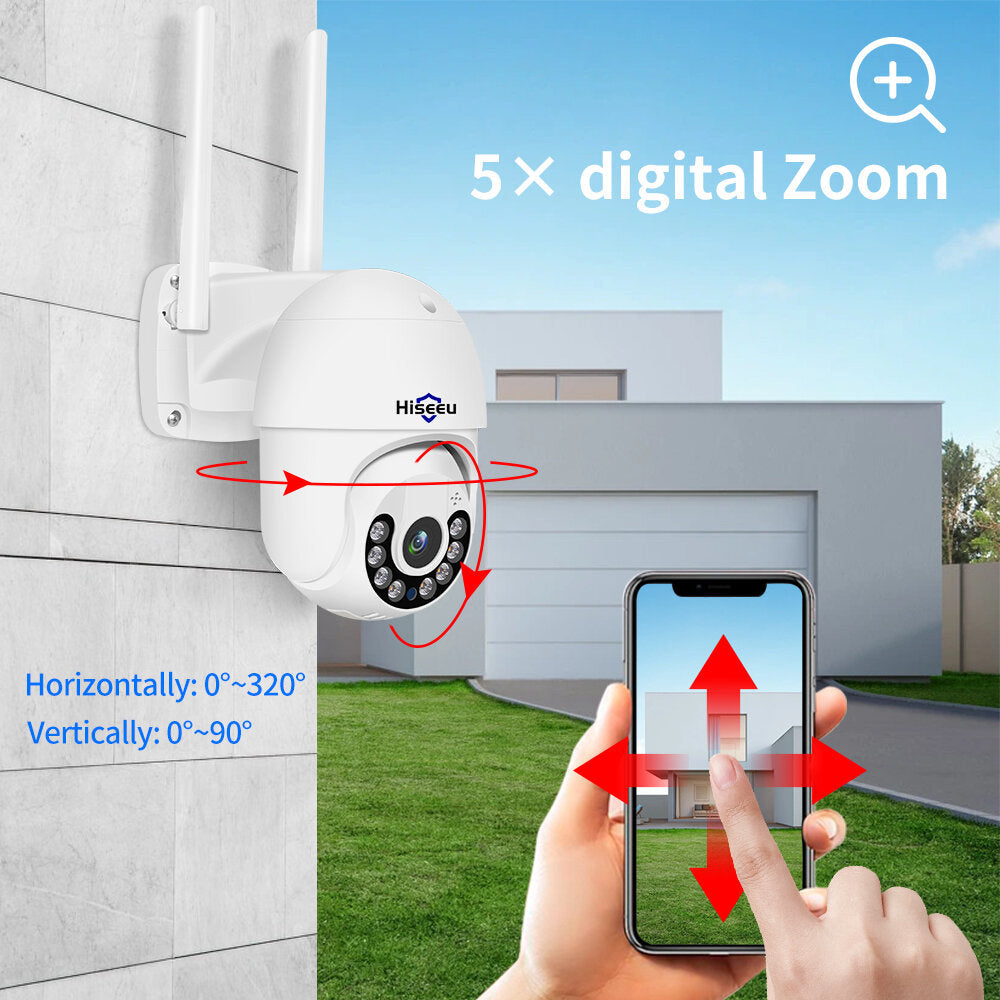 HD 3MP 5x Zoom WIFI IP Camera Outdoor Full Color Night Vision PTZ IP66 Waterproof Security 2MP Speed Camera Image 3