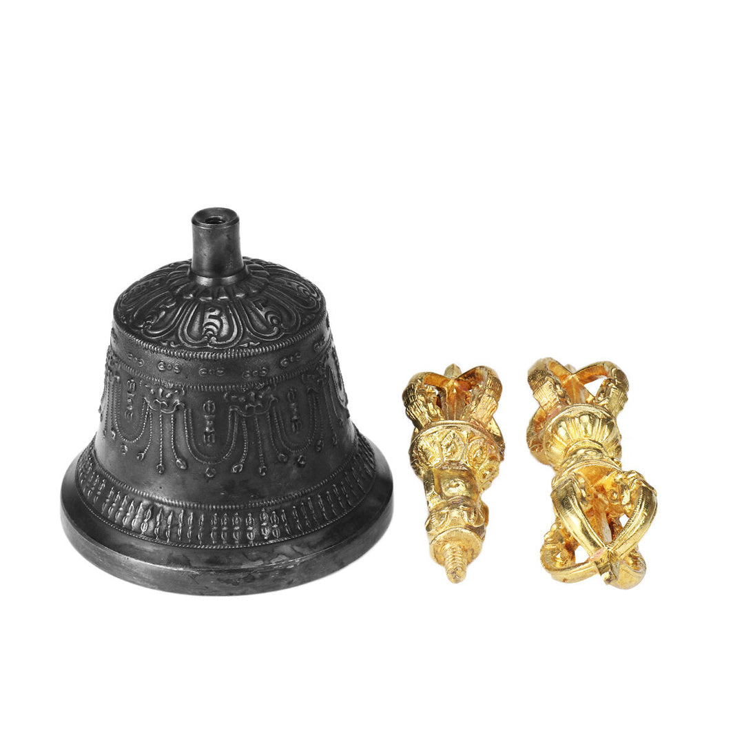 Gold Copper Handheld Bells Spiritual Meditation Singing Brass Craft Image 2