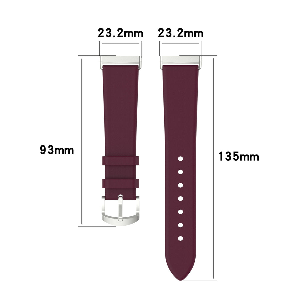 Genuine Leather Pure Color Watch Band Replacement Watch Strap for Fitbit Versa 3 Sense Watch Image 2