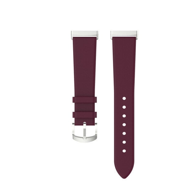 Genuine Leather Pure Color Watch Band Replacement Watch Strap for Fitbit Versa 3 Sense Watch Image 9