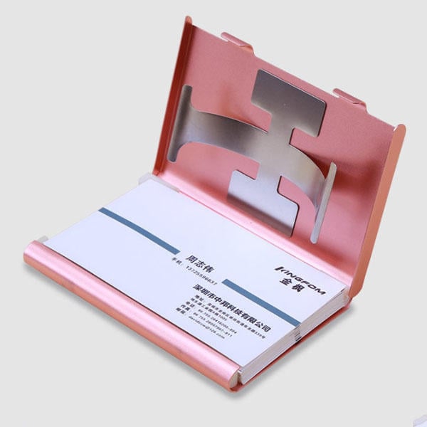 Hand Push Card Holder Credit Card Aluminum Alloy Case Travel Portable Storage Box Men Women Image 3