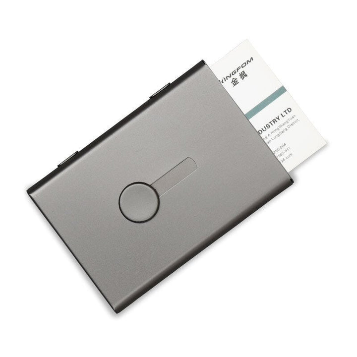 Hand Push Card Holder Credit Card Aluminum Alloy Case Travel Portable Storage Box Men Women Image 1