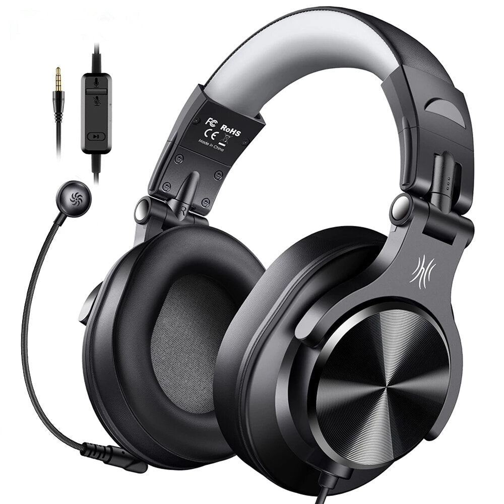 Gaming Headsets Over-Ear 3D Stereo Wired Study Headphones With Detachable Microphone for PS4 PC Image 1