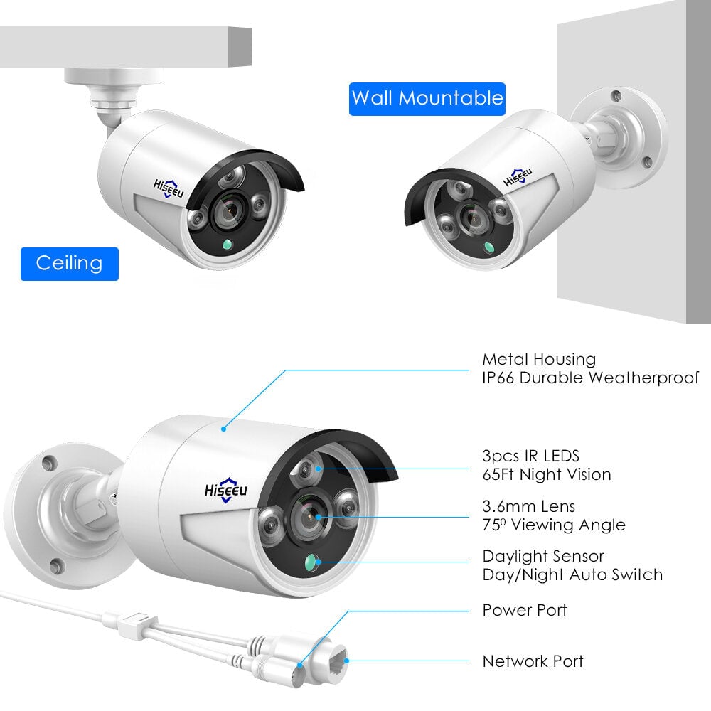 HB615 H.265 5MP Security IP Camera POE ONVIF Outdoor Waterproof IP66 CCTV P2P Video Camera Image 7