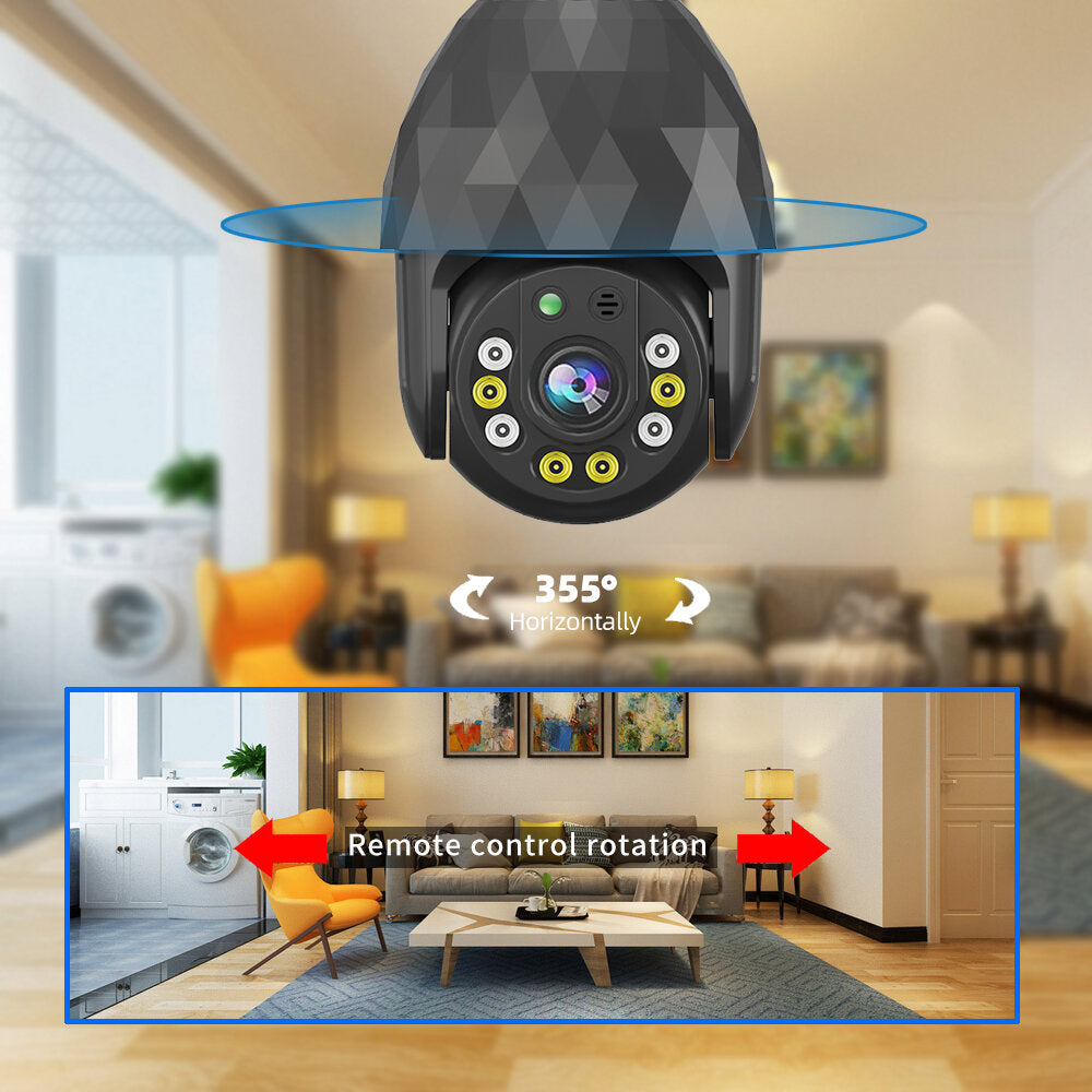 HD 1080P WIFI IP E27 Camera Surveillance 8 LED Diamond Bulb Ball Camera Smart Dual light Night Vision with E27 Base Image 8