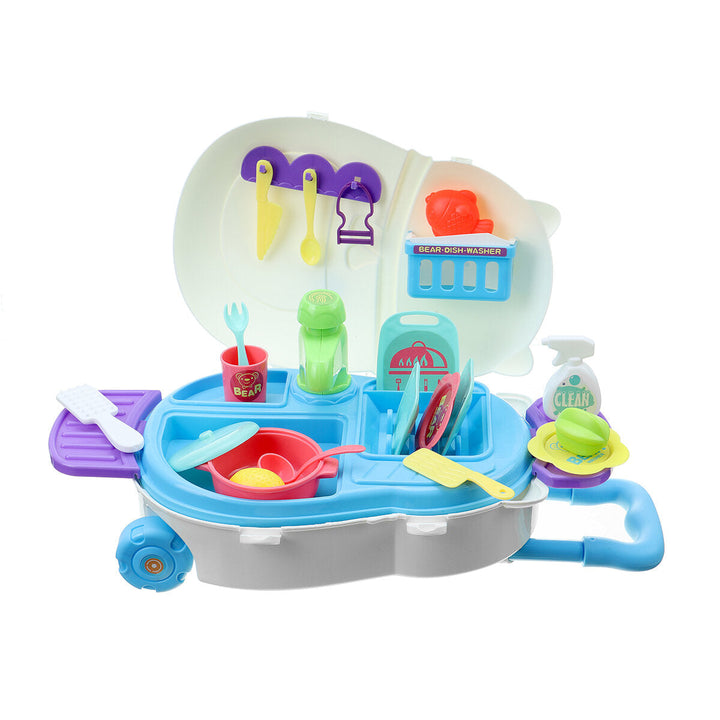 Kids Kitchen Dishwasher Playing Sink Dishes Toys Play Pretend Play Toy Set Image 1