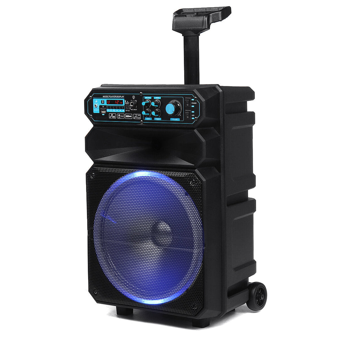 High Power bluetooth Sound Square Loud Speaker 12 inch 50W Outdoor Singing Subwoofer with HD Mic Image 1