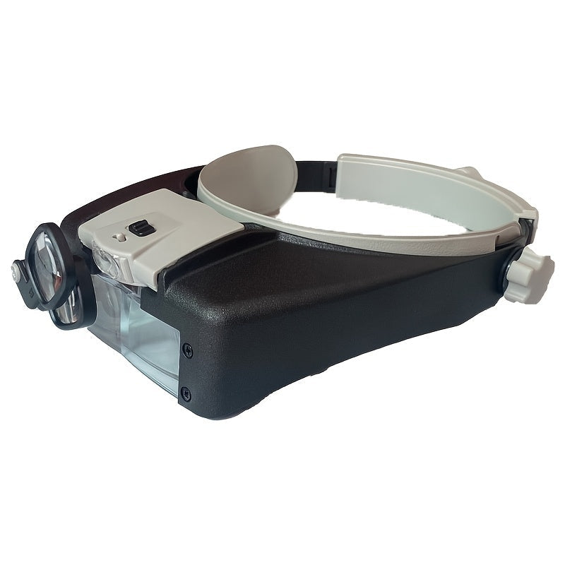 Head-mounted Magnifier With LED Light Interchangeable Mounts And Headband Image 1