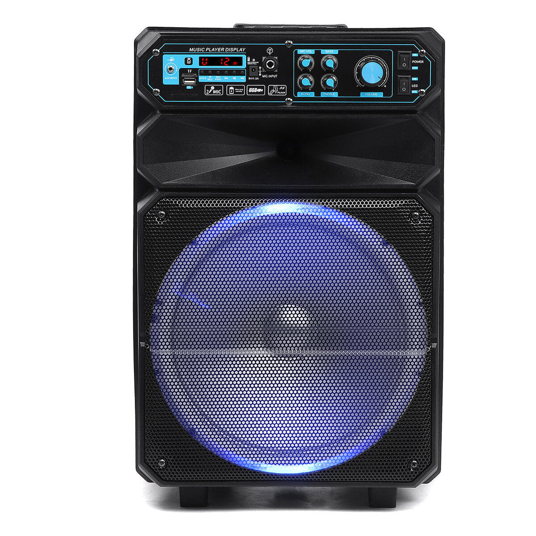 High Power bluetooth Sound Square Loud Speaker 12 inch 50W Outdoor Singing Subwoofer with HD Mic Image 6