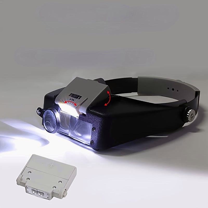 Head-mounted Magnifier With LED Light Interchangeable Mounts And Headband Image 3