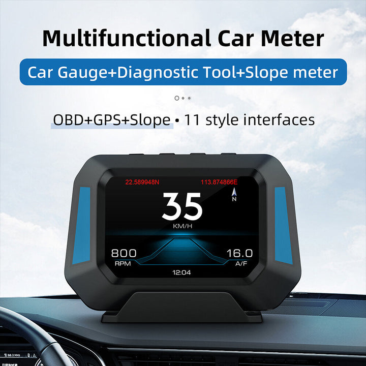 Head Up Display OBD 3.5inch Car Overspeed Warning Inclinometer Auto Electronic Voltage Alarm Image 4