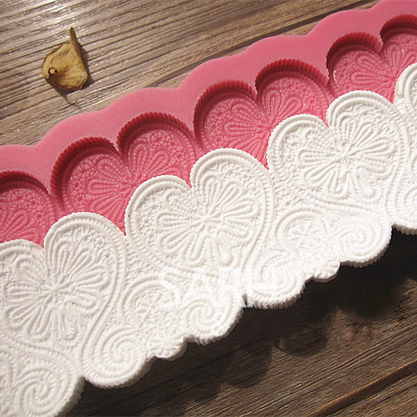 Heart Shape Silicone Fondant Lace Mold Cake Decorating Mould Image 7