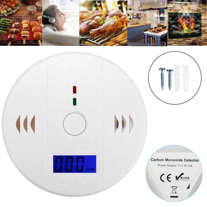 LCD CO Carbon Alarm Detector Tester Poisoning Monitor Alarma Warning Monoxide Cocina Image 2