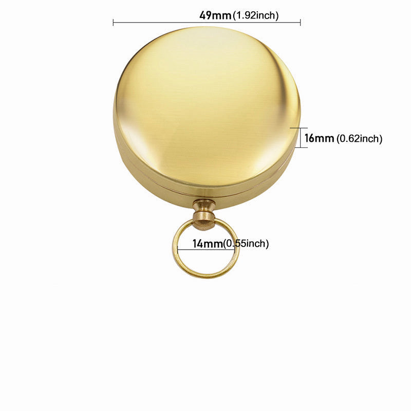 Luminous Brass Metal Compass With Clamshell Portable Pocket Watch Style Outdoor Travel Image 4