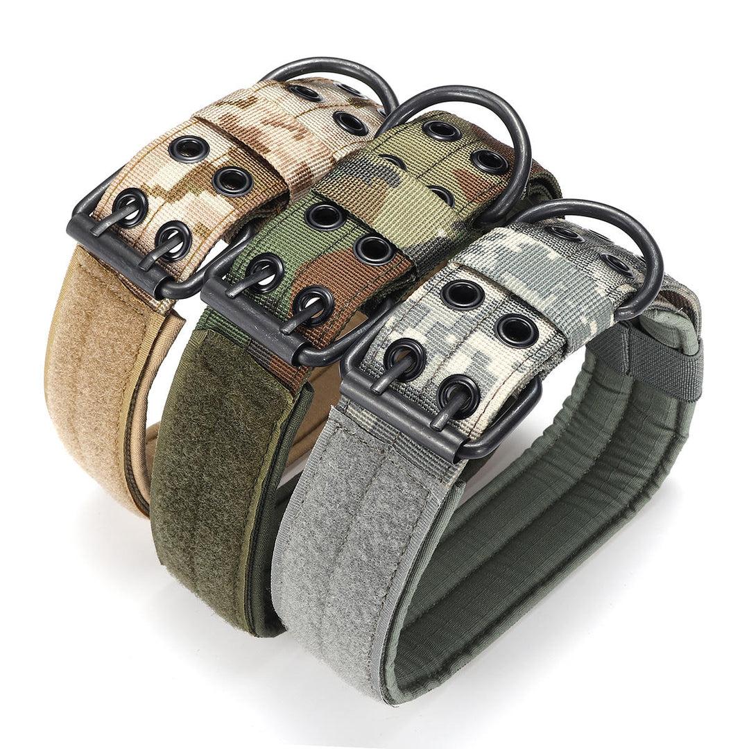 M Tactical Military Adjustable Dog Training Collar Nylon Leash w,Metal Buckle Image 1