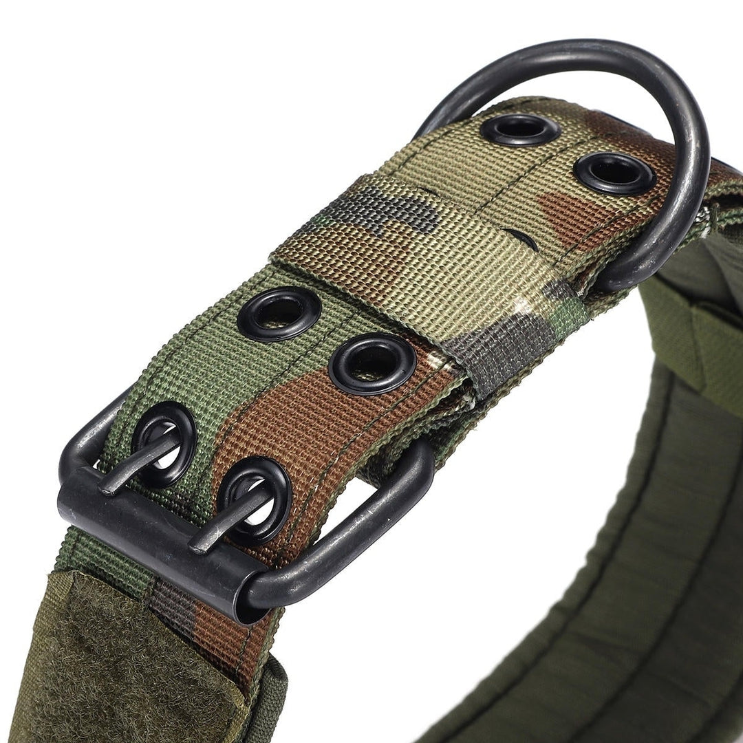 M Tactical Military Adjustable Dog Training Collar Nylon Leash w,Metal Buckle Image 4