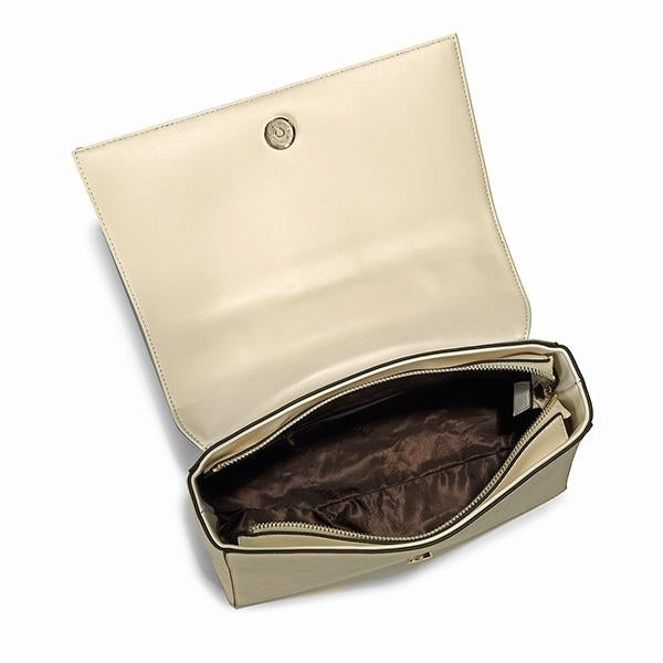Leather Twill Design Handbag Clamshell Lady Messenger Crossbody Bag Image 1
