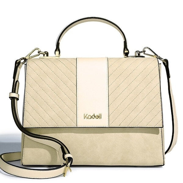 Leather Twill Design Handbag Clamshell Lady Messenger Crossbody Bag Image 6