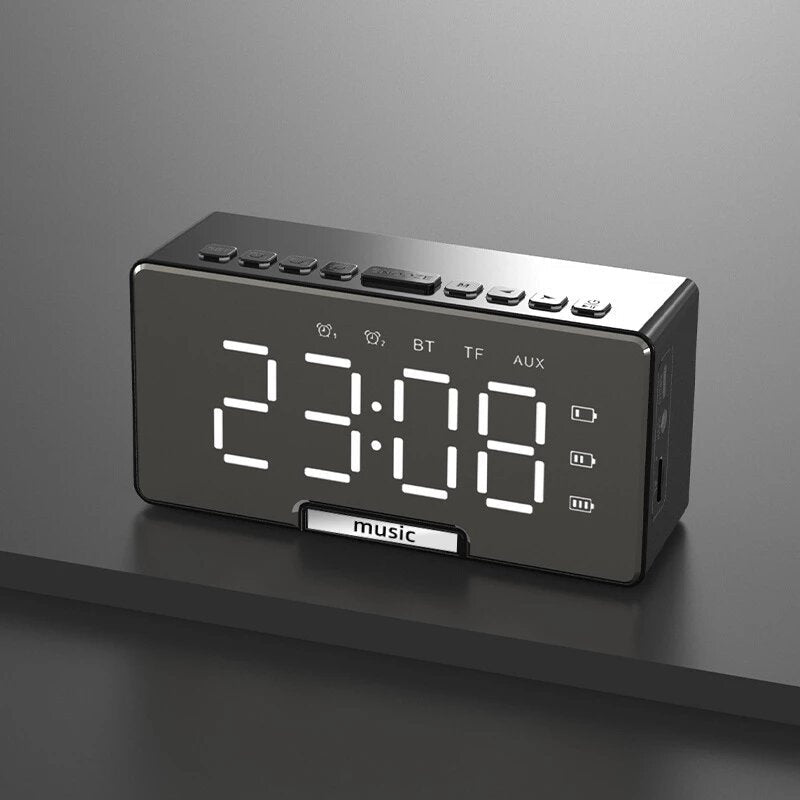 LED Alarm Clock Speaker Luminous Multi-function Retro bluetooth 5.0 Loudspeaker for  Digital Alarm Clock Image 1