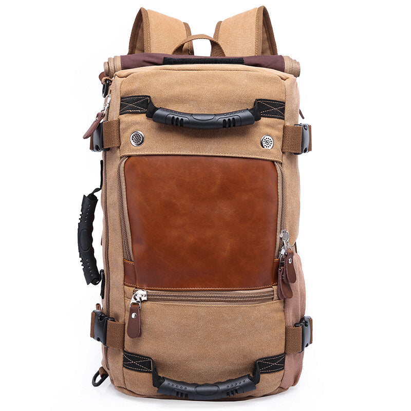 Large Capacity Khaki Function Travel Canvas Backpack Male Waterproof Computer Causal Men Backpacks Duffel Shoulder Bag Image 1