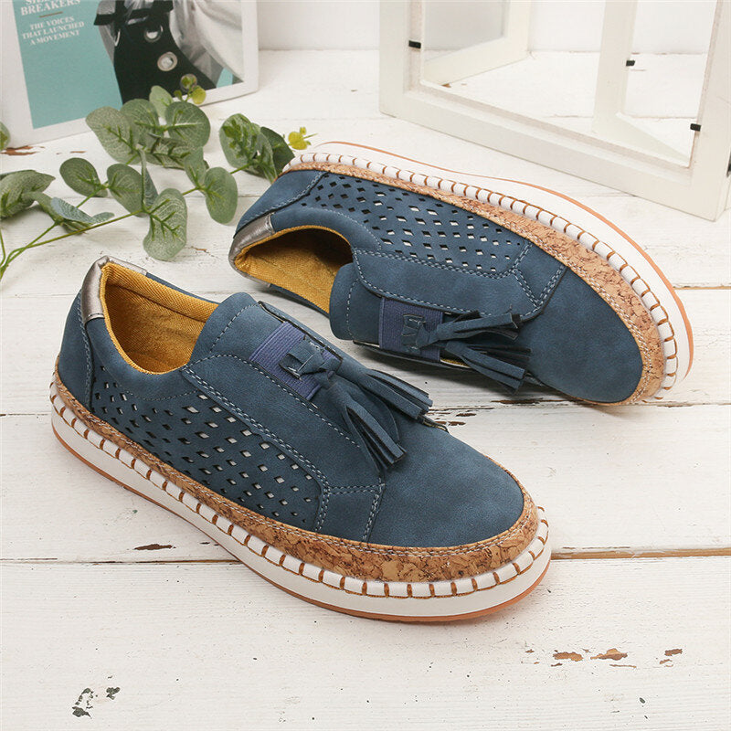 Large Size Women Casual Hollow Out Fringe Loafers Image 3