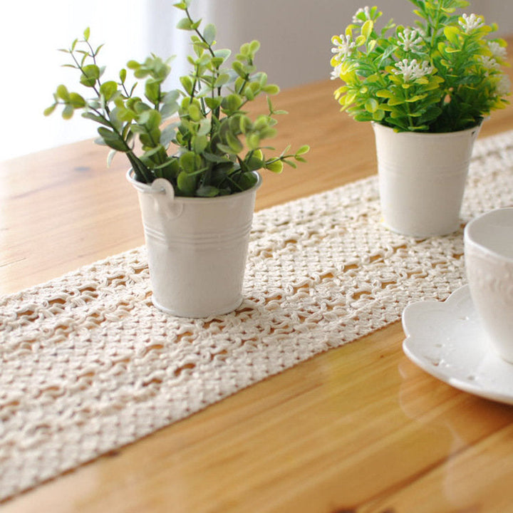Lace Hollow Cotton Tableware Mat Table Runner Tablecloth Desk Cover Heat Insulation Bowl Pad Image 1