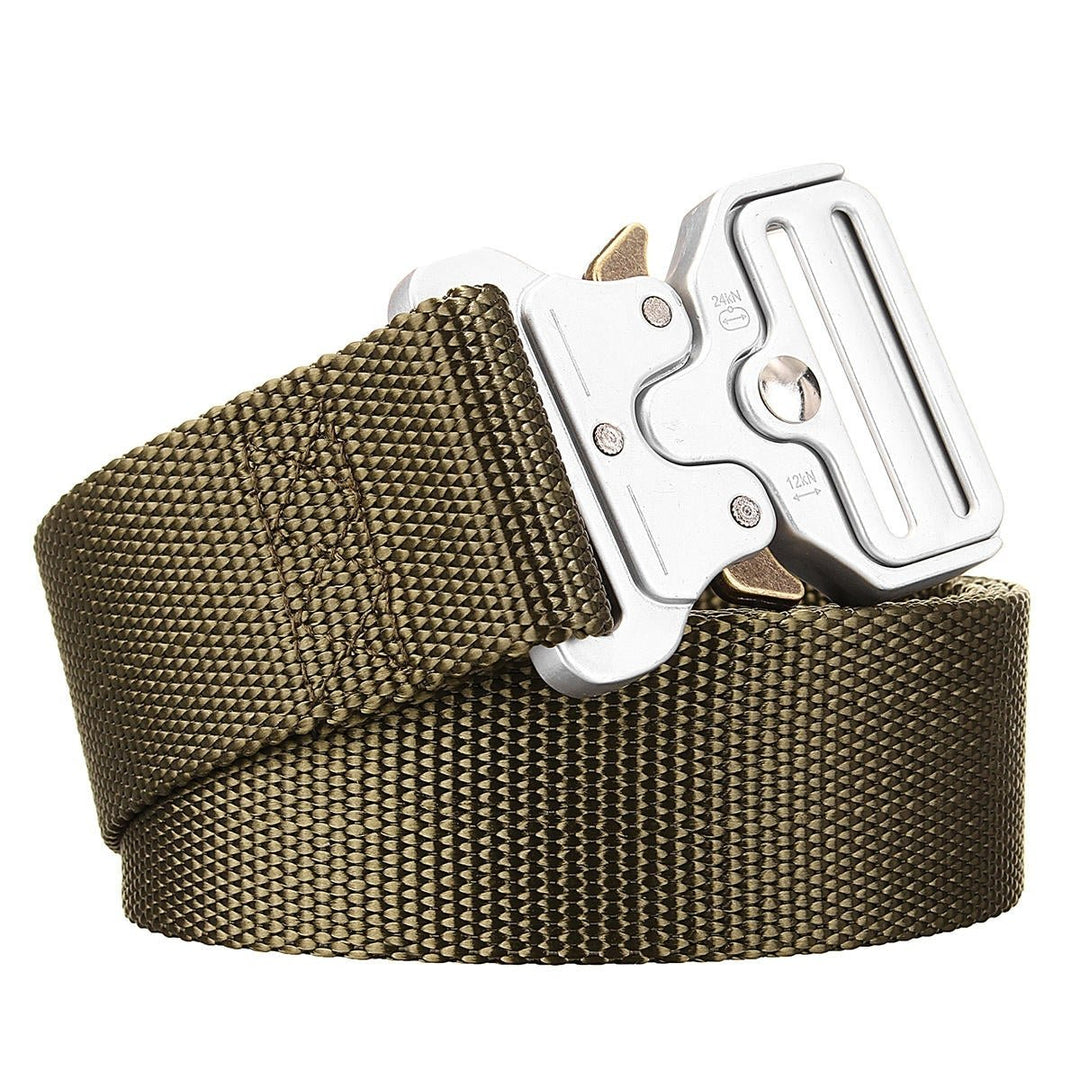 Military Tactical Belt Heavy Duty Webbing Belts Style Nylon with Metal Buckle Image 1