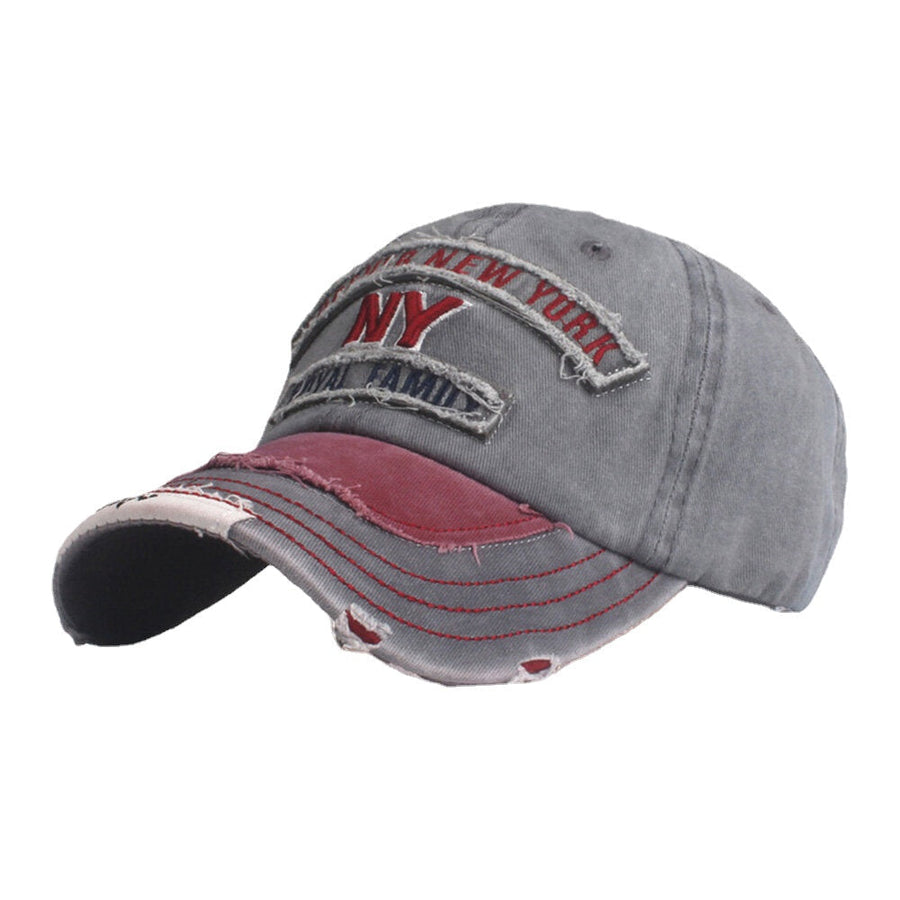 Men Baseball Cap Washed Letter Embroidery Patch Outdoor Sunshade Hat Image 1