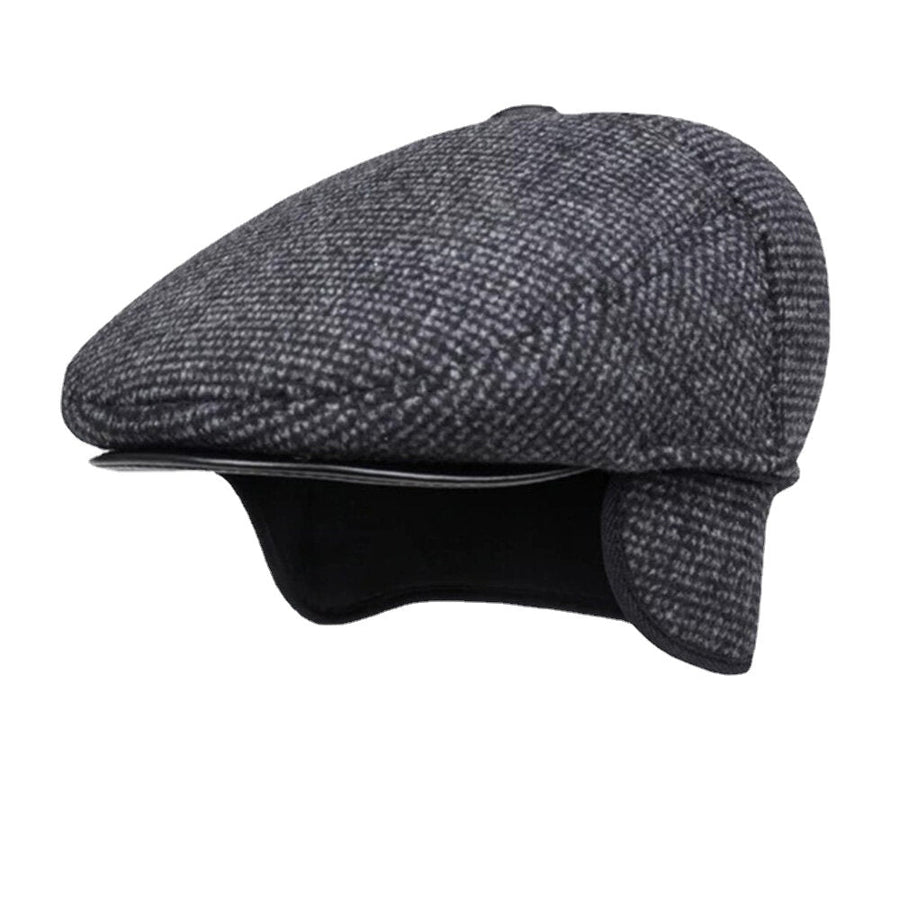 Men Casual Autumn Winter Warm Ear Protection Thicken Forward Hat Outdoor Cool-protection Newsboy Cap Berets Flat Hat Image 1