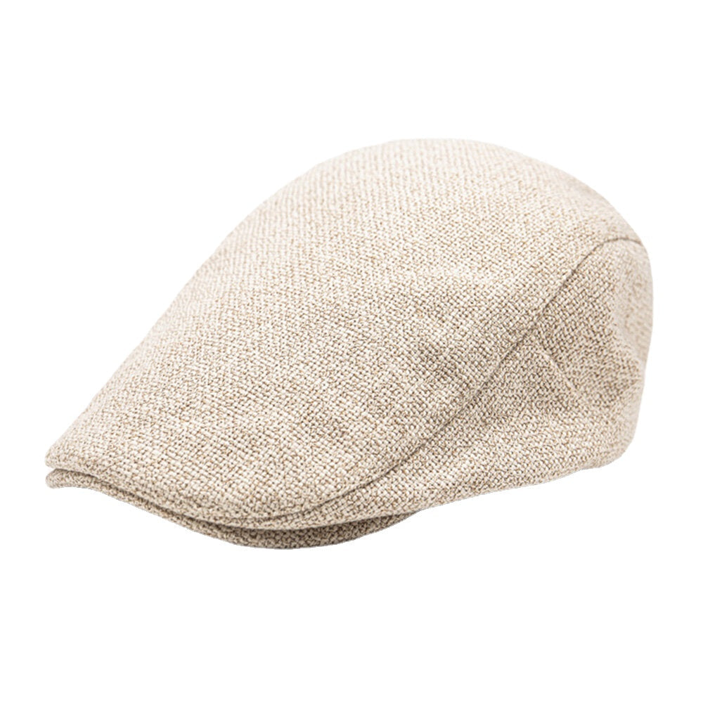 Men Cotton & Linen Cloth Solid Color Casual Retro Adjustable Outdoor Forward Hats Beret Caps Flat Hats Image 1